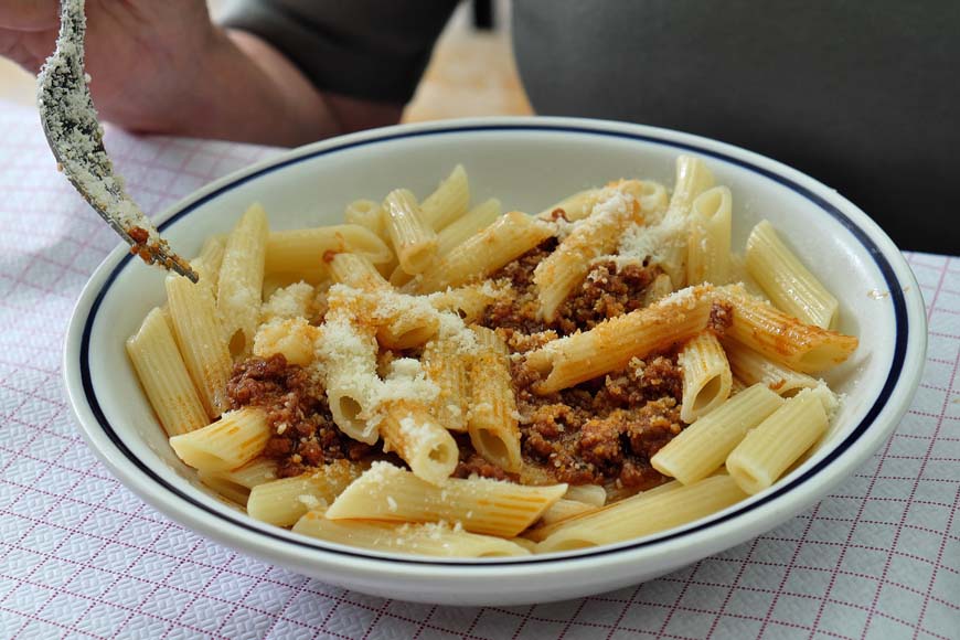 Pasta with beef ragu at Malga Mure © rosemaryandporkbelly.co.uk