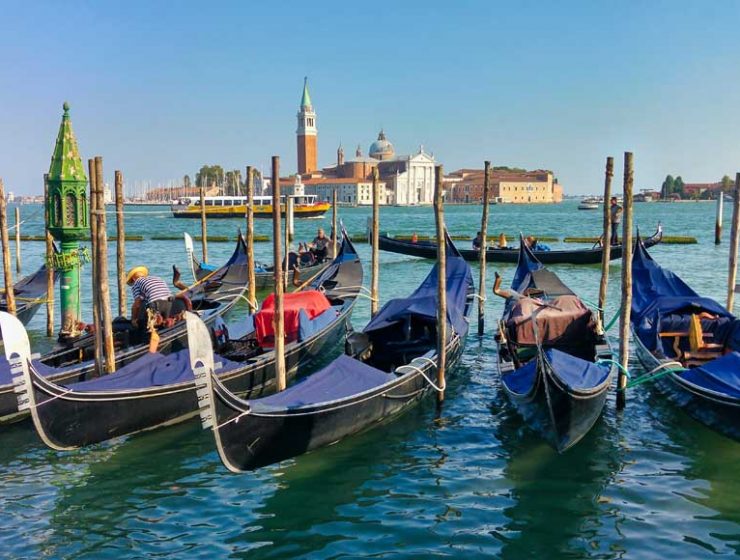 Gondolas, Venice lagoon © rosemaryandporkbelly.co.uk
