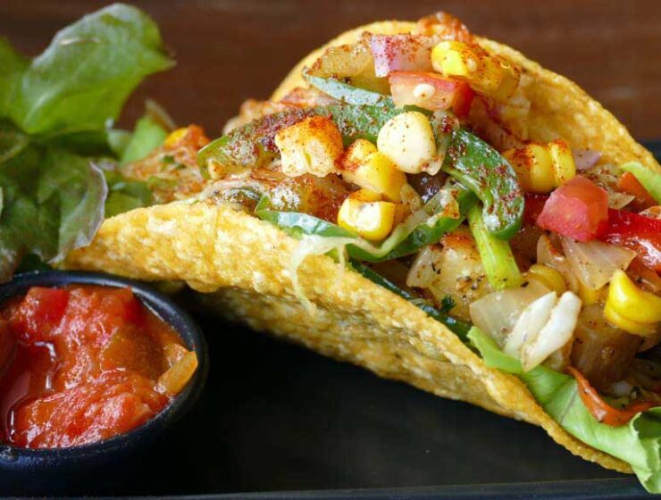 Vegan tortilla and salsa