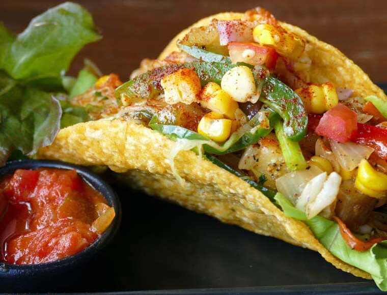Vegan tortilla and salsa