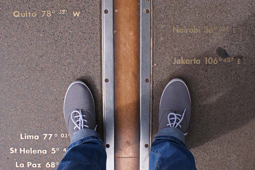 Official Greenwich Meridian © Randi Hausken, Wikimedia