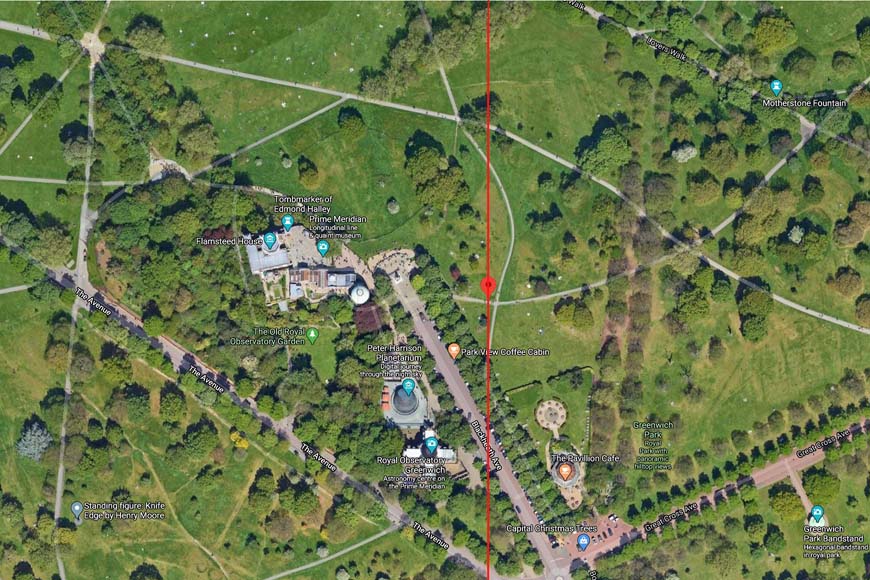 True Meridian Line © Google Maps