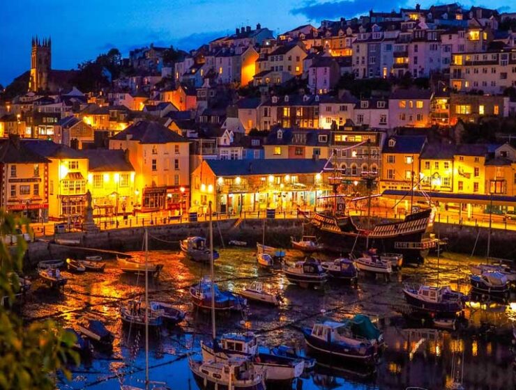 Brixham Harbour at night