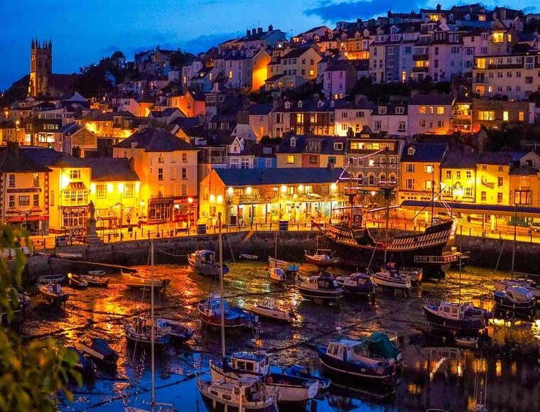 Brixham Harbour at night