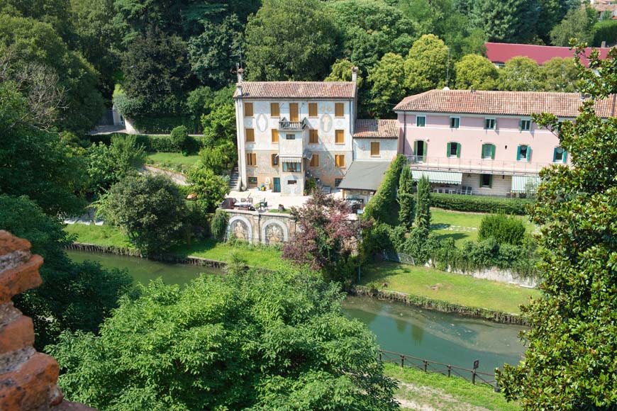 The moat from the walls of Cittadella, Veneto Italy