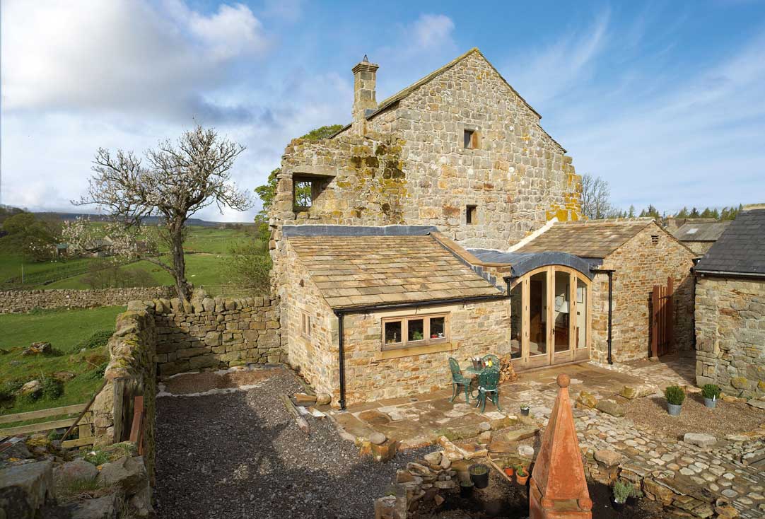 Exterior of Scargill Castle, a holiday let in County Durham