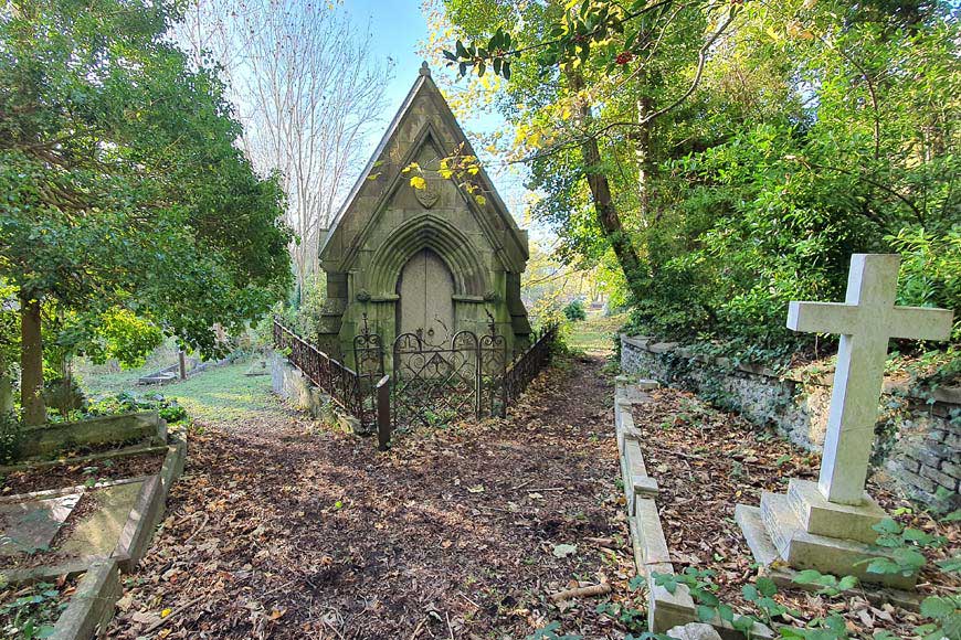 Pathways and vault at Brighton Extra Mural Cemetery