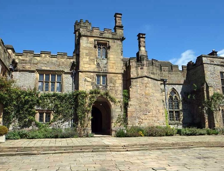 Exterior of Haddon Hall, near Bakewell, Derbyshire
