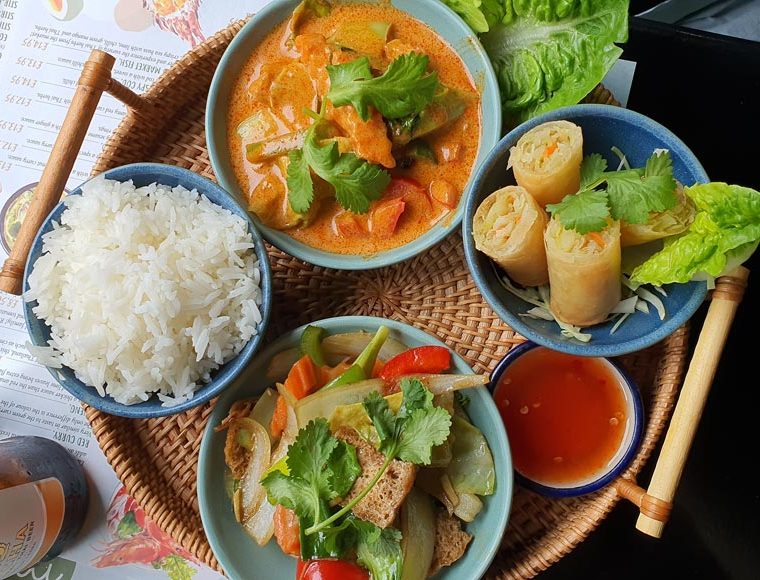 Plant based platter from Chilli Thai Restaurant, Hove © rosemaryandporkbelly.co.uk
