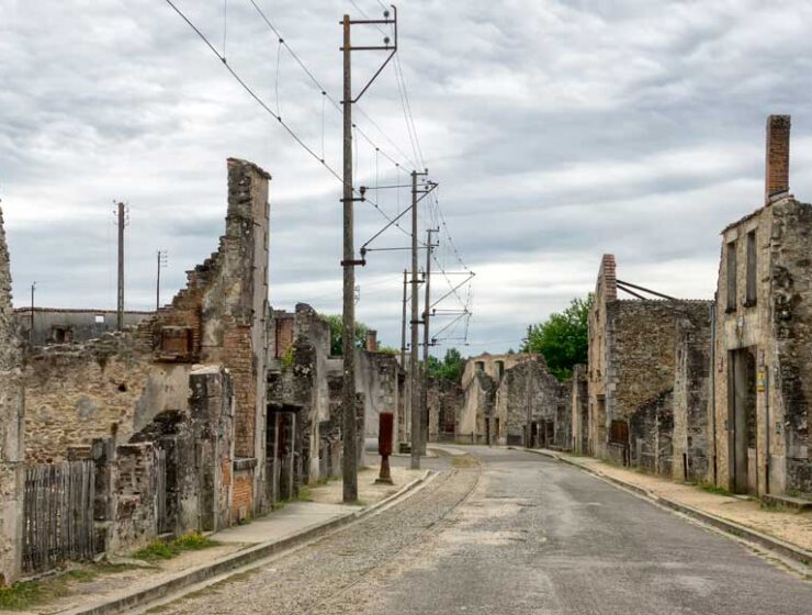 The remains of the village of Oradour-sur-Glane in Haute-Vienne. Destroyed by the Nazi Waffen-SS in June 1944