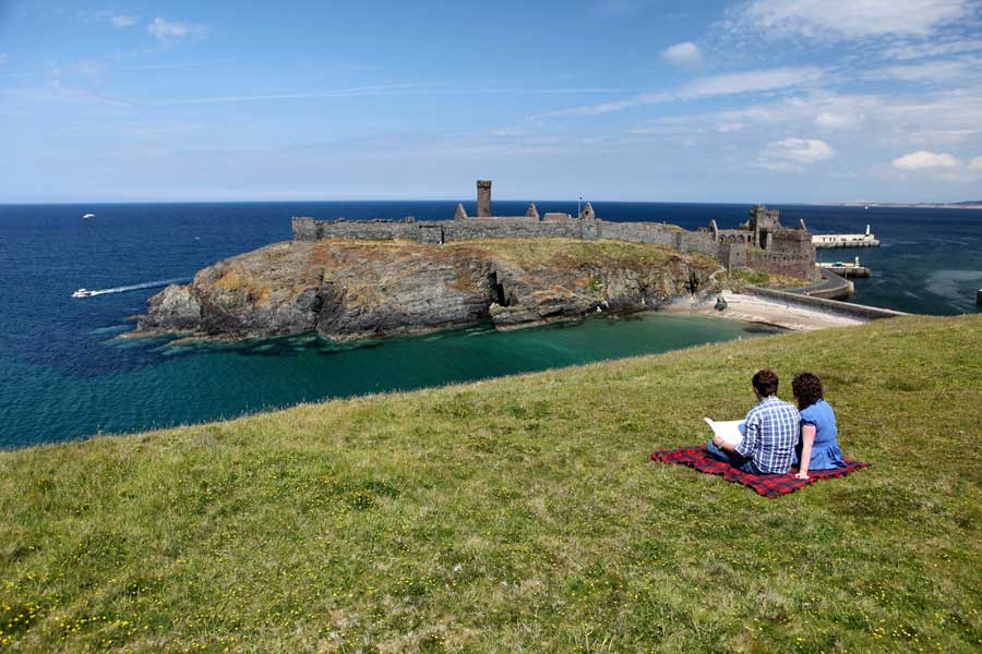 Peel Castle on St Patrick's Isle, Isle of Man © Mannin Media