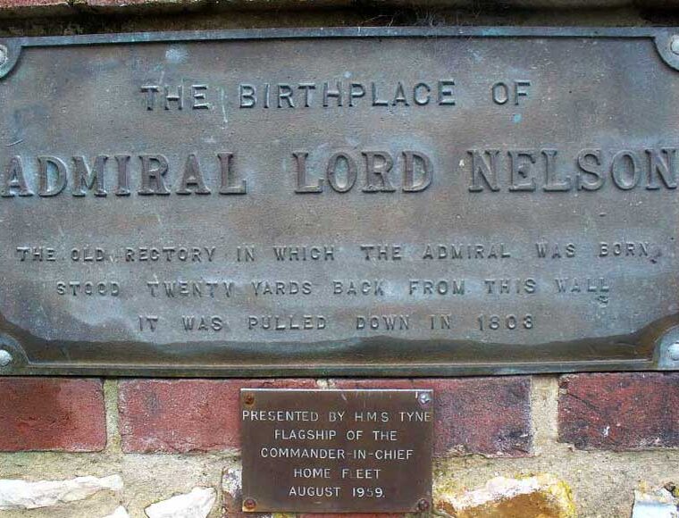 Commemorative plaque at Nelson's birthplace, Burnham Thorpe © Colin Smith