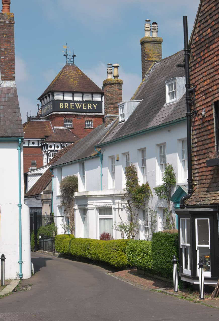 Cliffe High Street entrance to Harveys Brewery Lewes