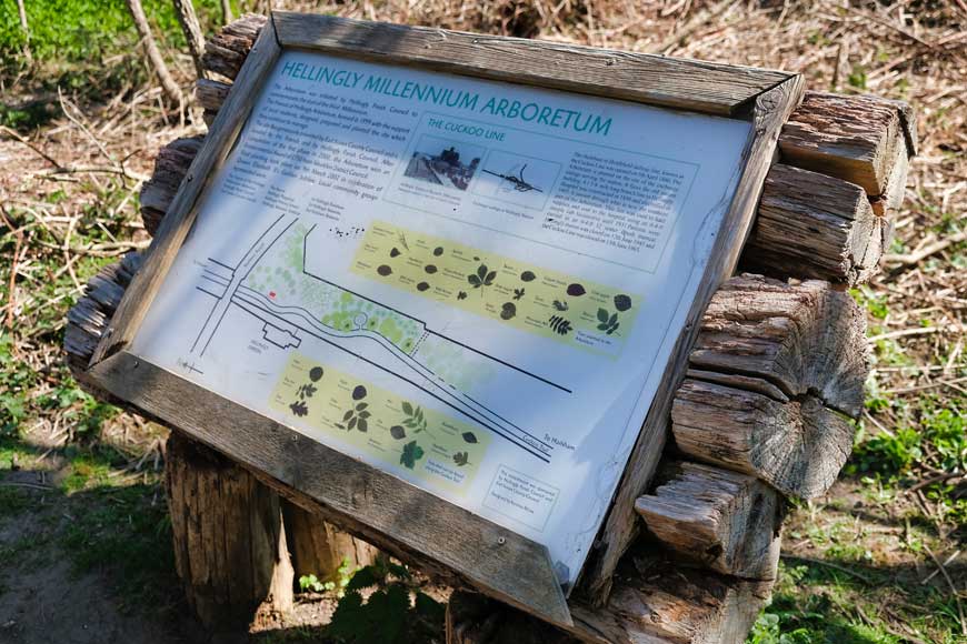 Millennium Arboretum sign, Cuckoo Trail, East Sussex ©rosemaryandporkbelly