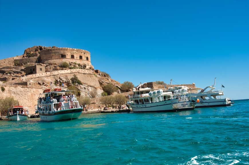 Tourist boats Spinalonga, Crete ©rosemaryandporkbelly