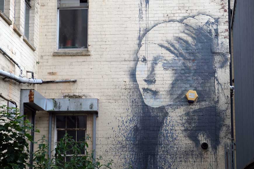 Banksy Graffiti: The Girl with the Pierced Eardrum in Bristol