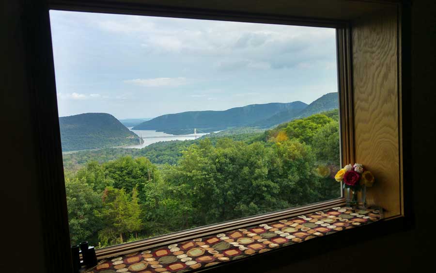 Window view Air BandB Bear Mountain ©rosemaryandporkbelly