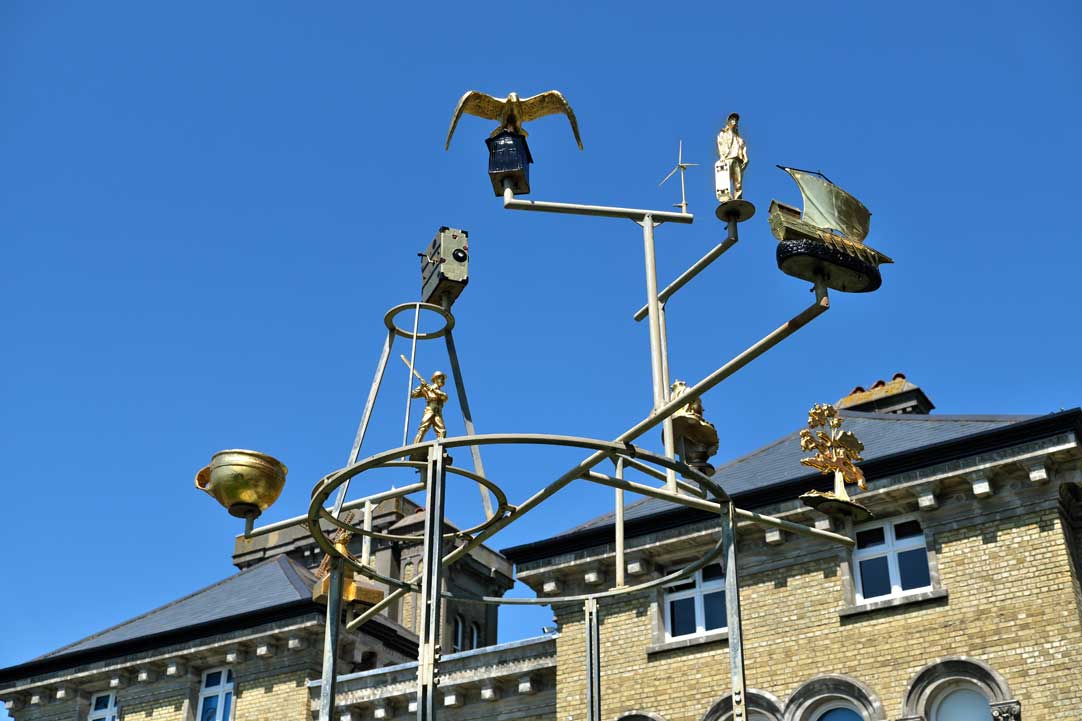 The Orrery with icons of Hove life in front of Hove Museum of Creativity