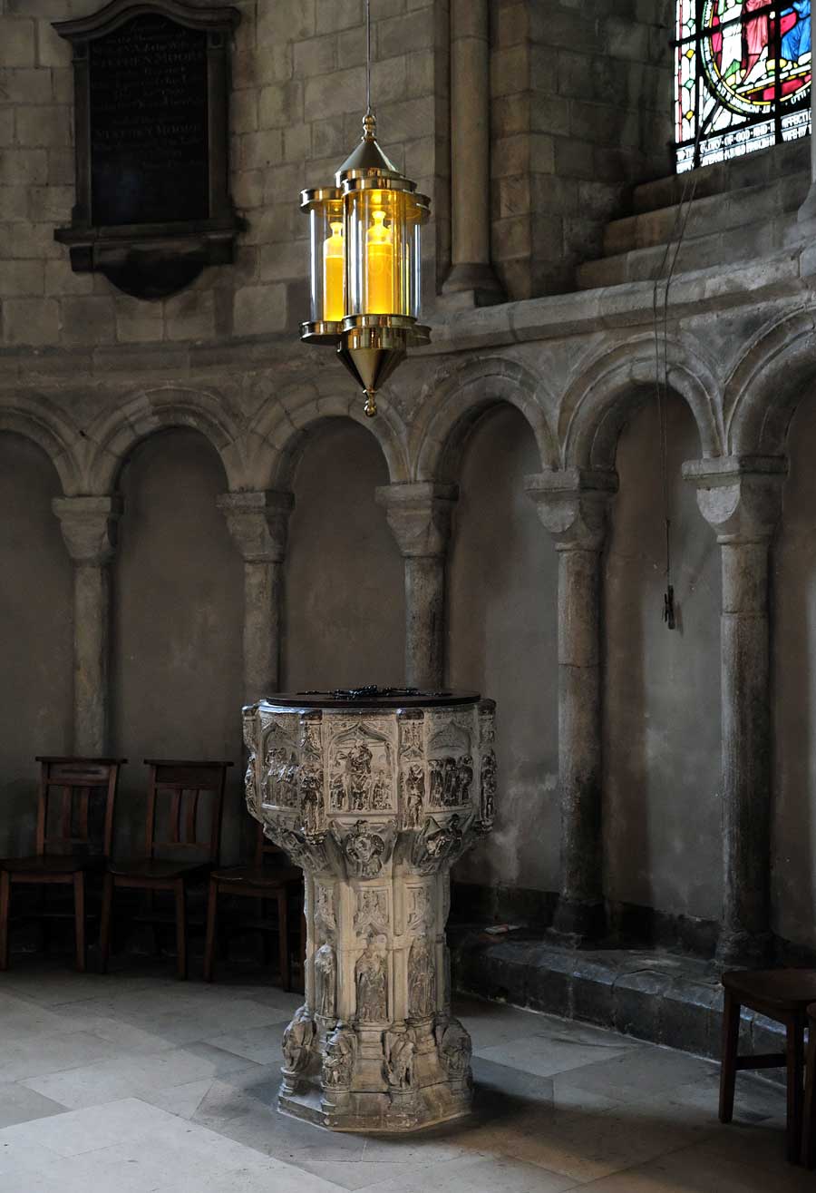 The Chrismatory lantern and Font Norwich Cathedral