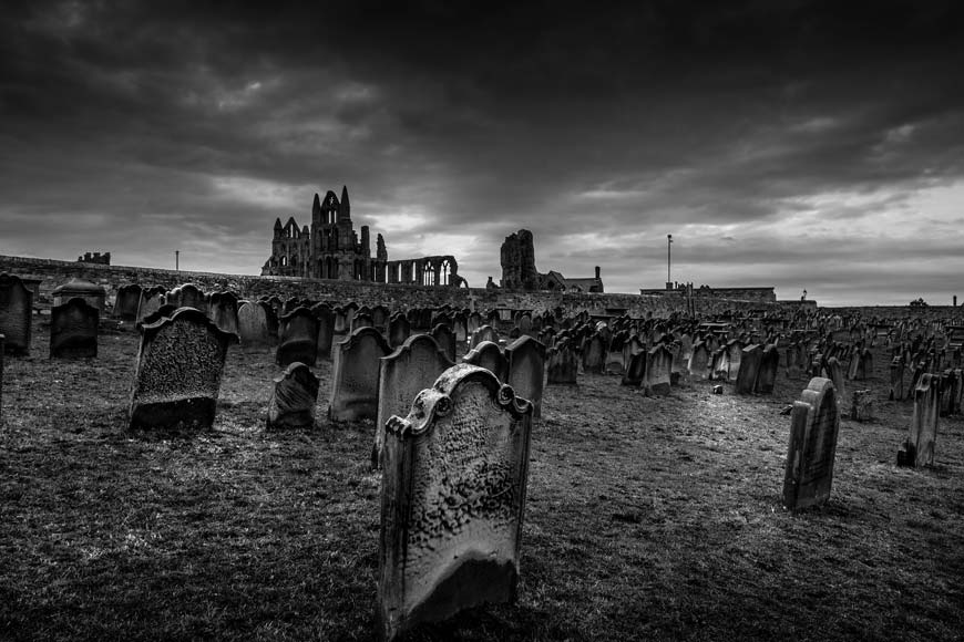 Gravestones at Whitby Abbey