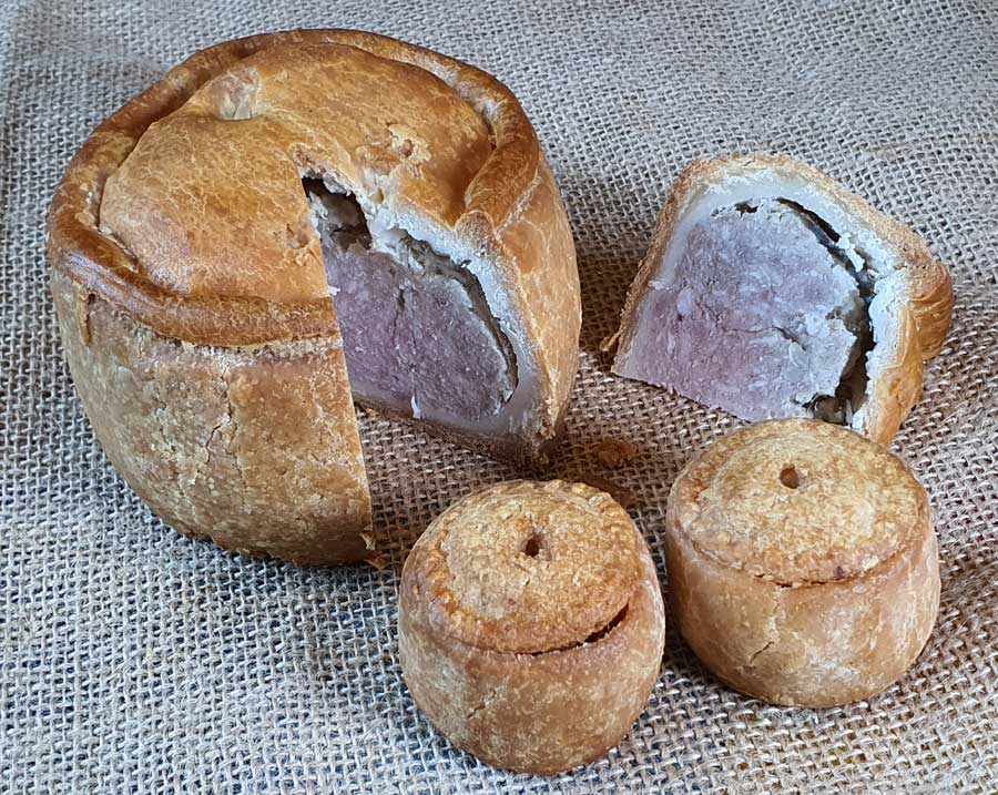 Large and small pork pies