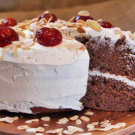 Chocolate spice cake and Port o' Spain frosting