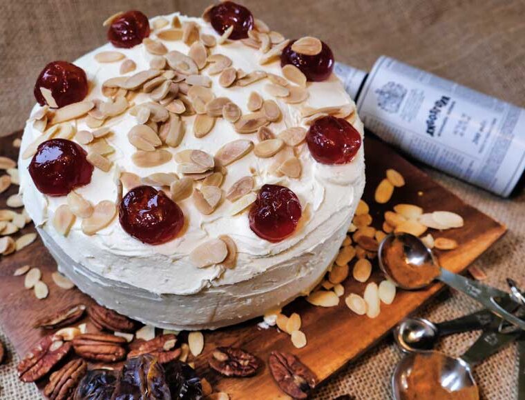 Chocolate spice cake with Port o' Spain frosting