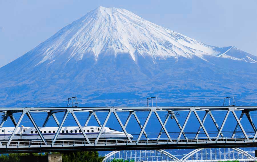 Mount Fuji and Bullet Train-Japan 