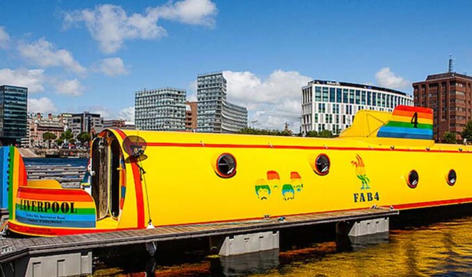 Yellow Submarine moored in Albert Docks Liverpool