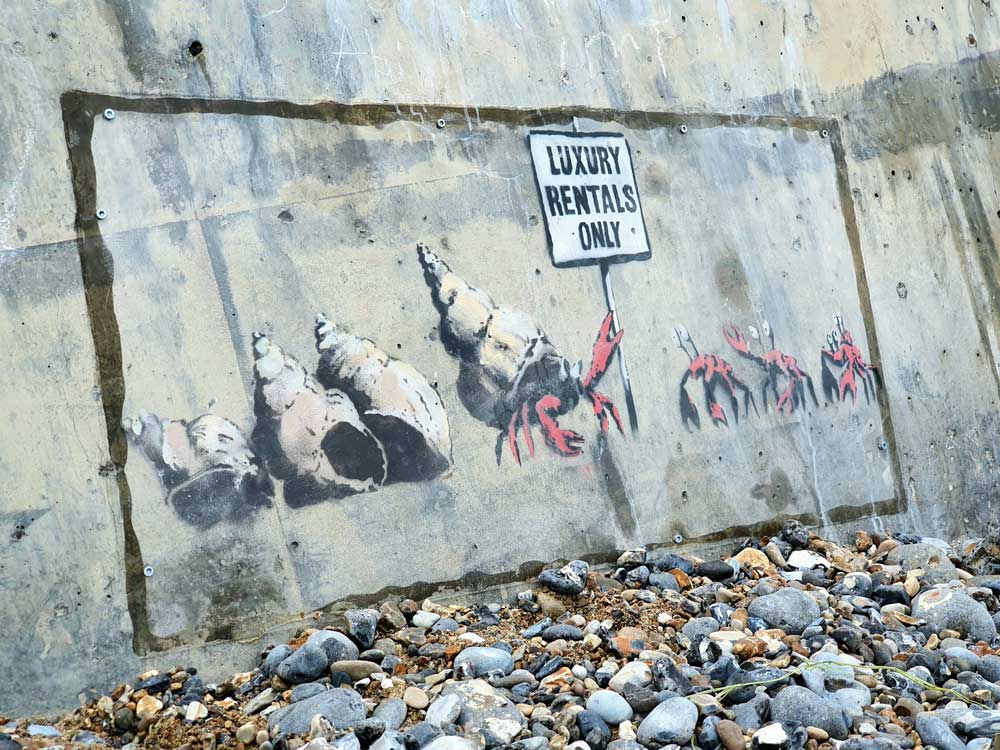 Banksy on Cromer beach Norfolk