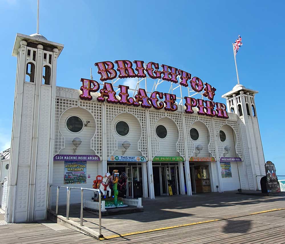 Entrance to amusements Brighton Palace Pier Brighton