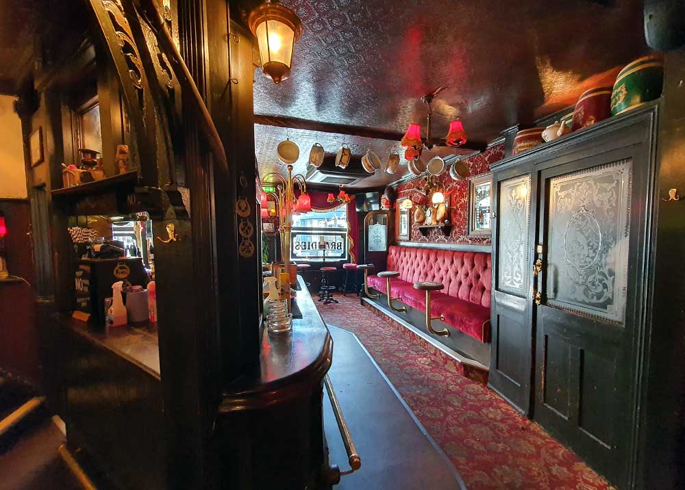 Interior of The Cricketers pub Black Lion Street Brighton