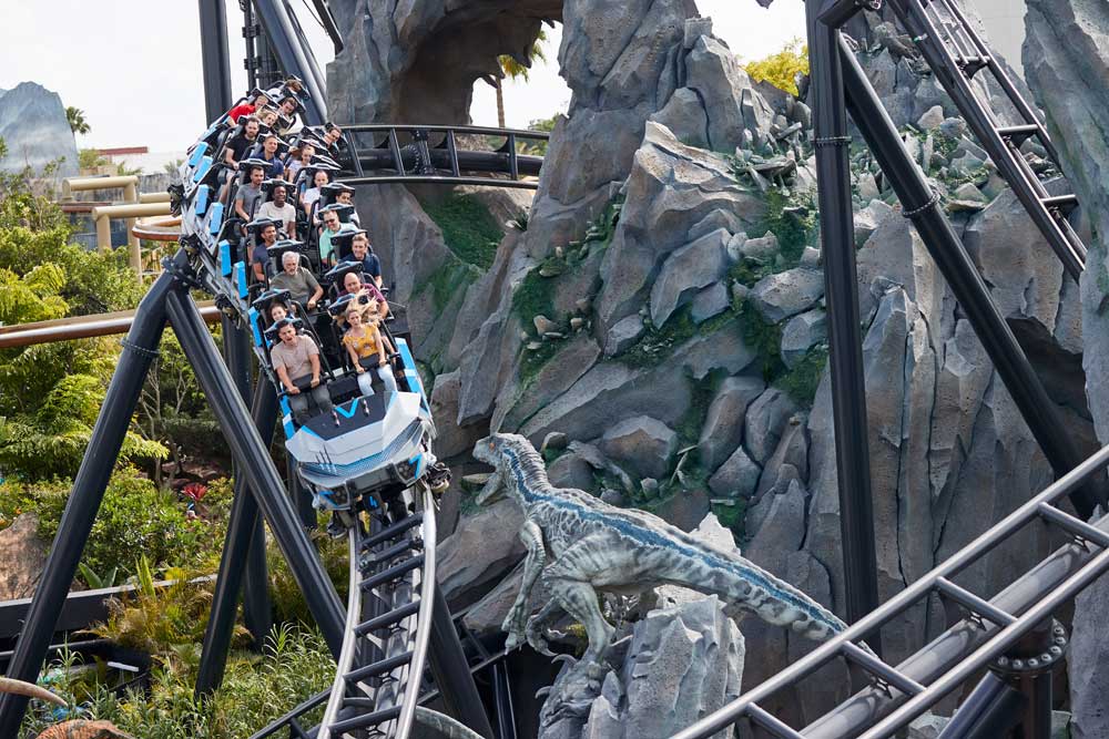 Riding the Jurassic World VelociCoaster at Universal Resorts Orlando