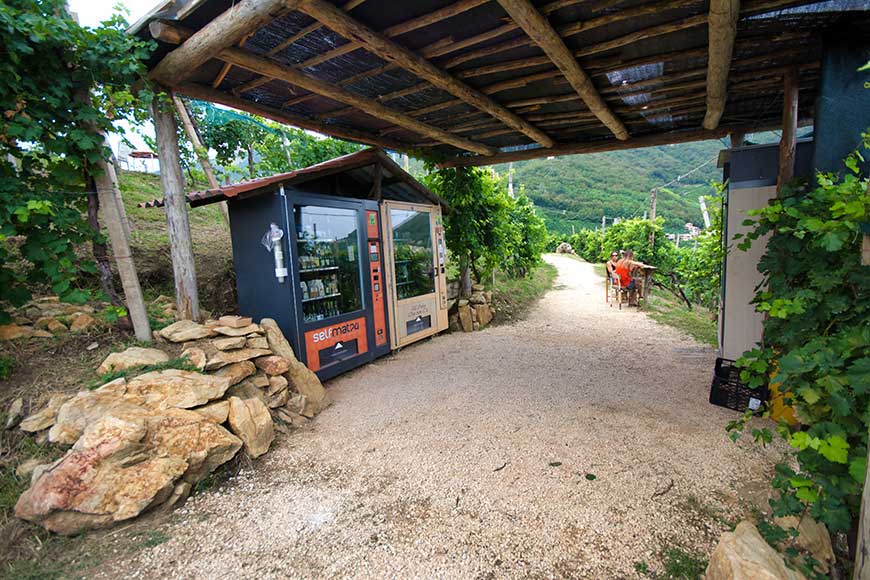 Prosecco vending machines at Osteria SenzOste Veneto Italy