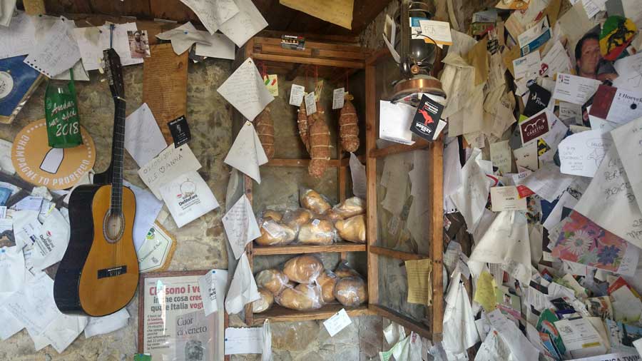 Self service store at Osteria Senz’Oste Veneto Italy