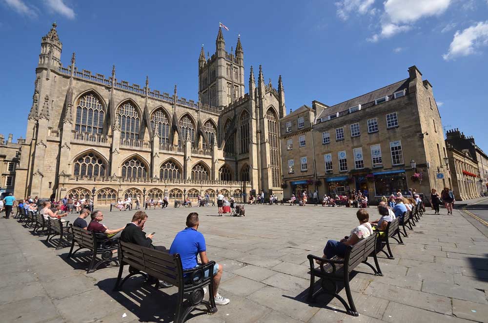 Bath Abbey viewed from Kingston Parade Bath