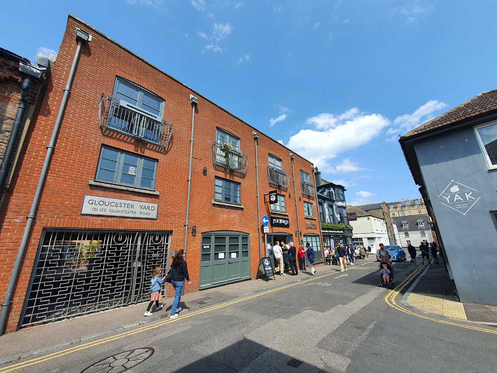 Gloucester Yard, a red brick building on Gloucester Road Brighton