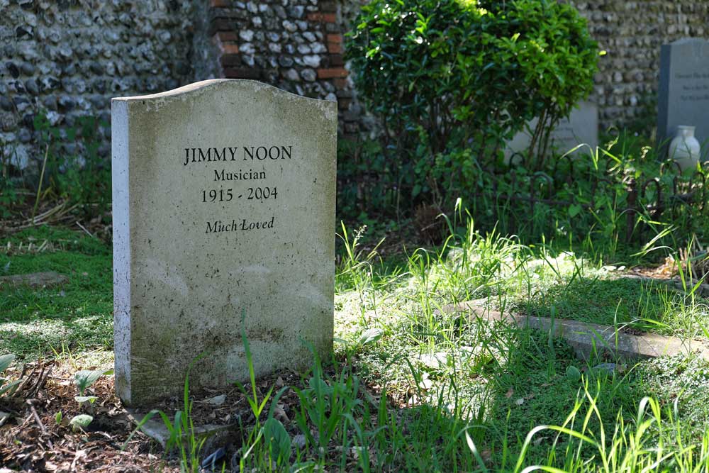 The Jimmy Noon headstone at St Margaret's Church, Rottingdean East Sussex