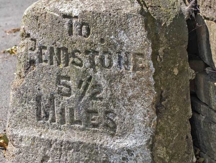 Milestone marker to Penistone, Shepley, South Yorkshire