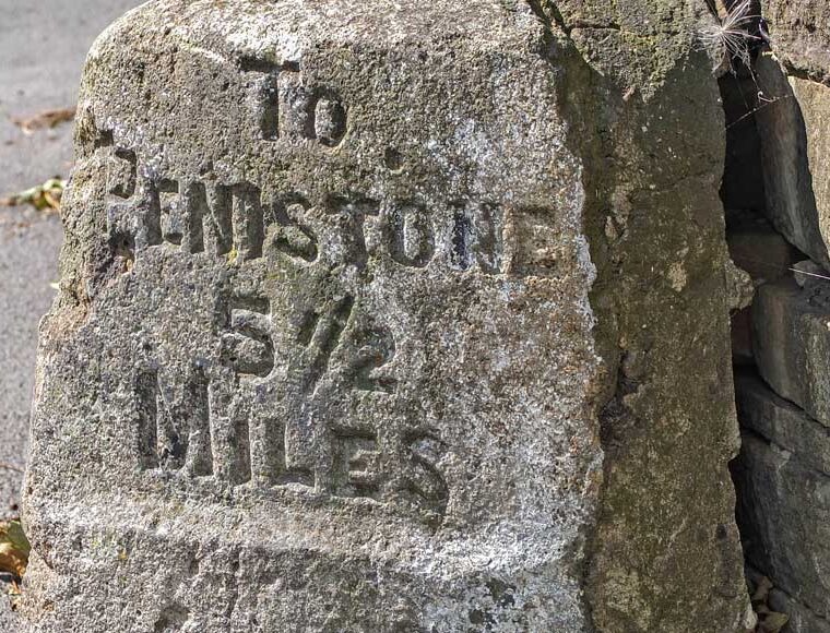 Milestone marker to Penistone, Shepley, South Yorkshire