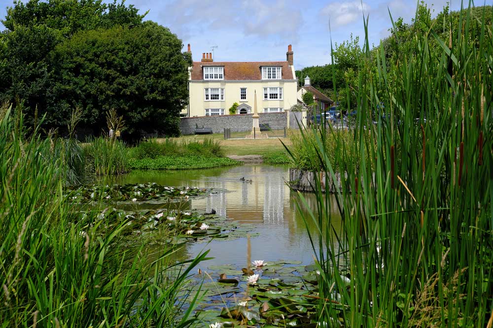 Rottingdean village pond and The Elms Rottingdean East Sussex