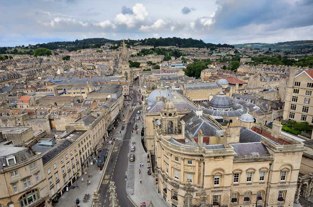 View of Bath from the top of Bath Abbey