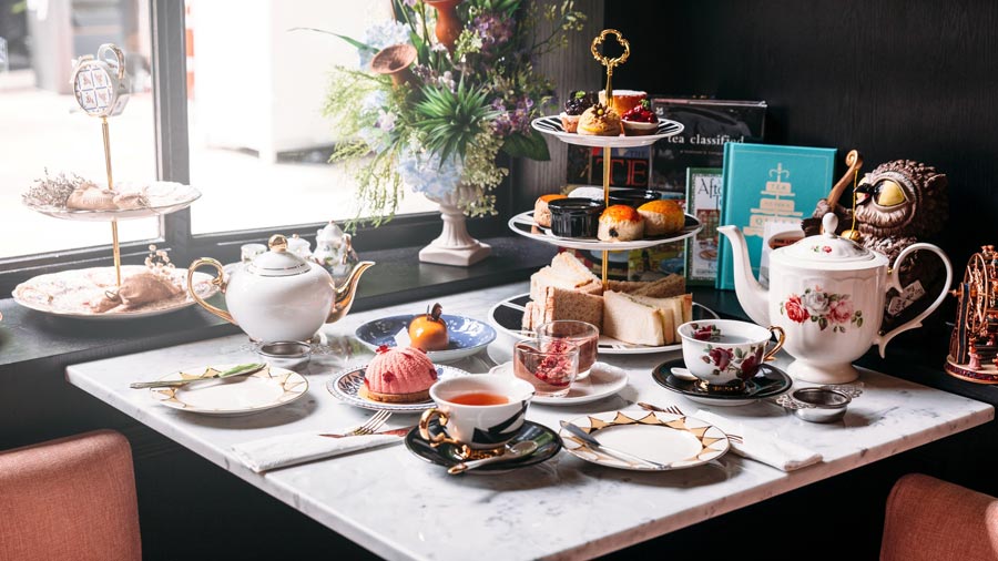 Table set for afternoon tea