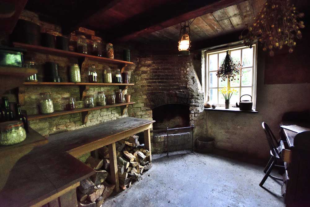 Inside the cottage office of the Head Gardener, Heligan, Cornwall