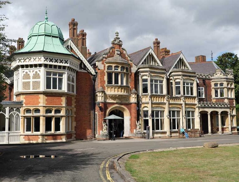 Exterior of Bletchley Park Mansion Buckinghamshire UK