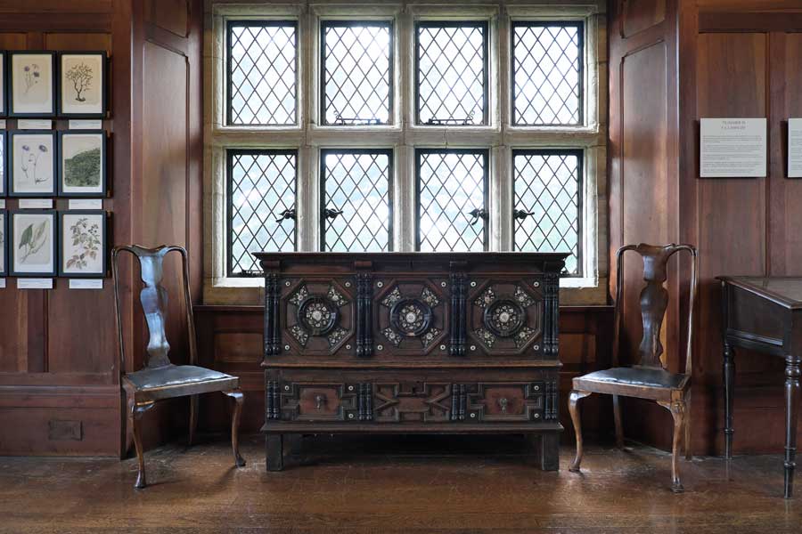 Antique furniture at Michelham Priory, the site of a former Augustine Priory in Upper Dicker, East Sussex UK