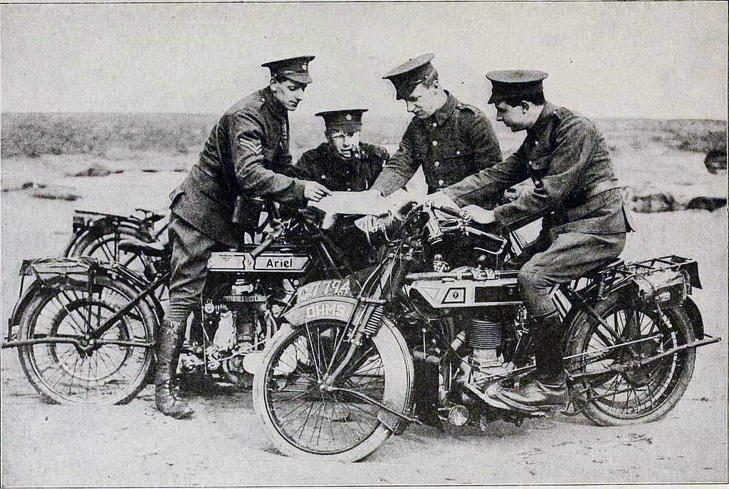 British WWI motorcycle troops