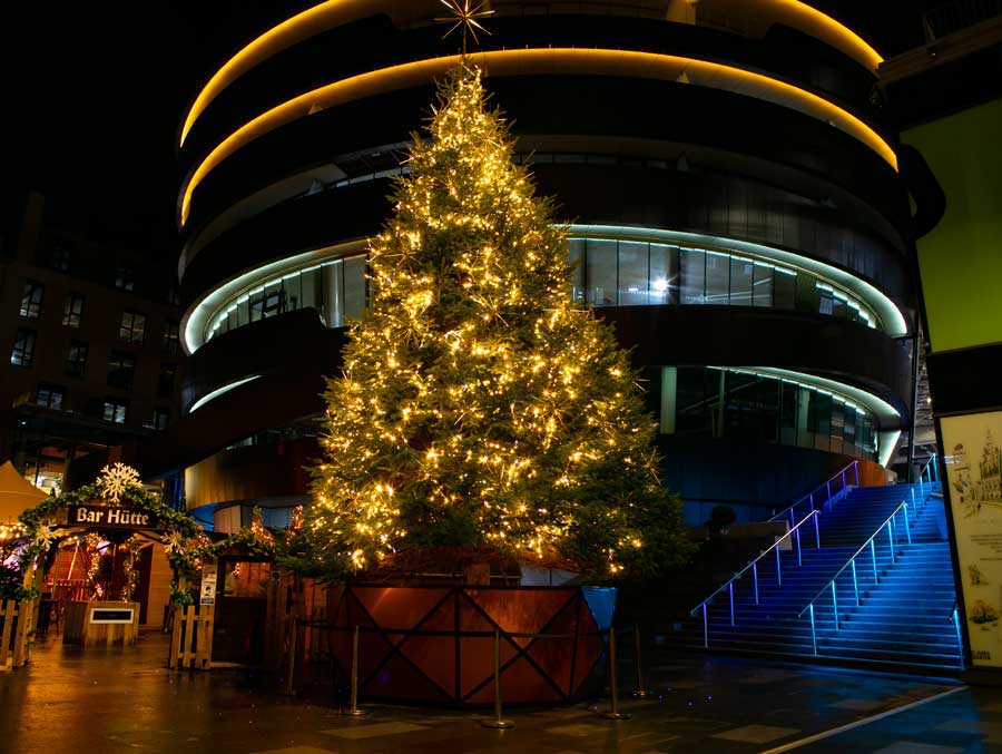 Christmas tree at Edinburgh Christmas market