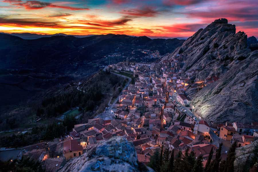 Sunset, Pietrapertosa, Basilicata Region, Italy