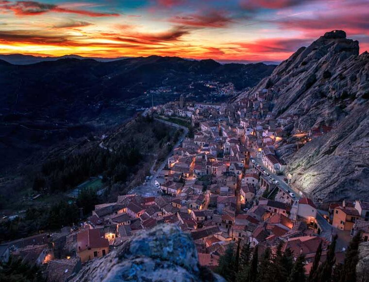 Sunset, Pietrapertosa, Basilicata Region, Italy